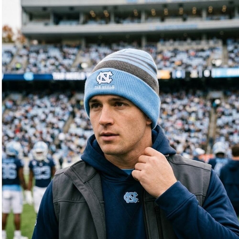 UNC North Carolina Tar Heels Beanie Rameses Ram Carolina Blue Striped NCAA
